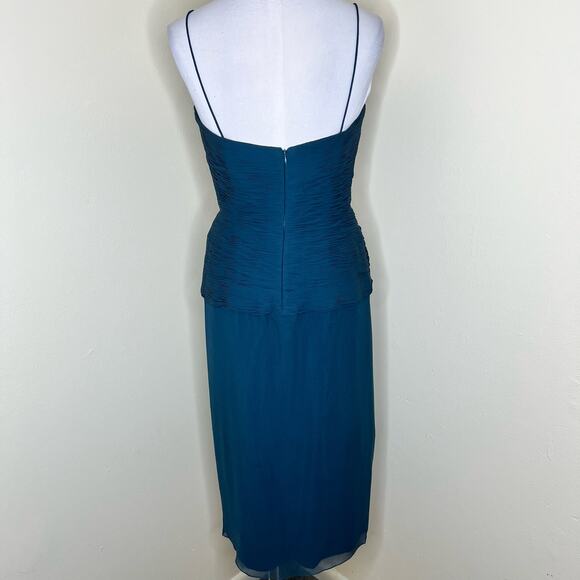 Assar New York 100% Silk Evening Dress w Sash 10 Pleated Event Special Occasion - Picture 6 of 11